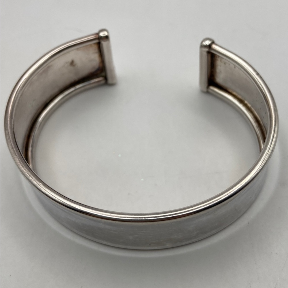 Vintage Italian .999 Fine Silver Wide High Polished Cuff Bracelet Average - Picture 7 of 8